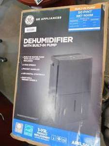 GE  50 pt. Dehumidifier with Built-in Pump for Basement, Garage or Wet Rooms up to 4500 sq. ft. in Grey, ENERGY STAR