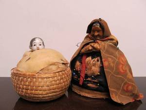 lot 19 image: 2 Antique Figural Early 1900s Pin Cushions