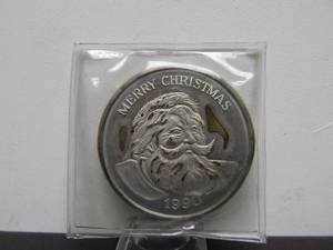 lot 24 image: 1990 Merry Christmas .999 Fine Silver 1oz Coin