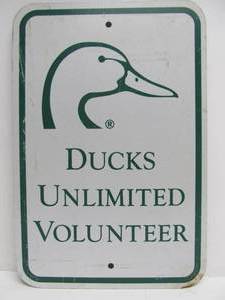 lot 41 image: DUCK UNLIMITED Metal Parking Sign
