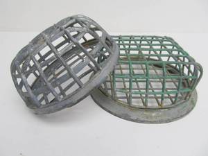 lot 81 image: 2 Vintage 1930s Cage-Type Wire Flower Frogs