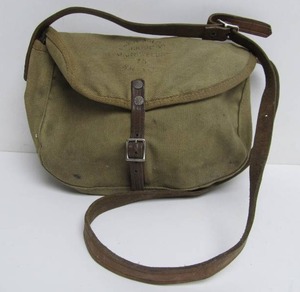 lot 86 image: Orig Vintage 1930s MARSHALL WELL Leather & Canvas Satchel