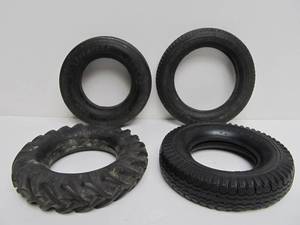 lot 91 image: Lot of 4 Old Vintage Tire Advertising Ashtrays (No glass inserts)