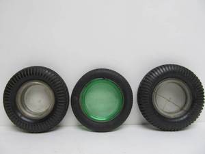 lot 92 image: Lot of 3 Old Vintage Tire Advertising Ashtrays