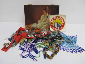 lot 100 image: Fantastic Lot of Antique Native American Hand Woven and Beaded Items
