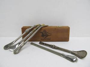 lot 107 image: Fantastic Lot of Antique SilverPlated Yerba Mate StrawSpoons