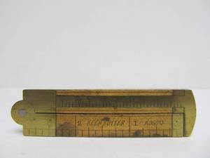 lot 108 image: Antique KEEN CUTTER Brass & Box Wood Folding Ruler