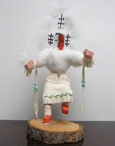 lot 156 image: LARGE and Impressive Signed Native American Kachina Doll - White Cloud