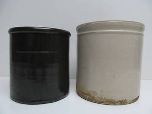 lot 148 image: 2 Antique Stoneware Crocks