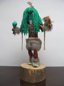 lot 153 image: LARGE and Impressive Signed Native American Kachina Doll - Long Hair