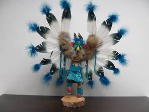 lot 154 image: LARGE and Impressive Signed Native American Kachina Doll - Eagle Dancer