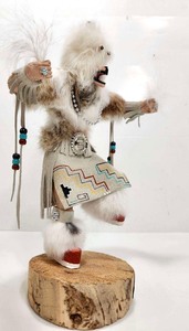 lot 201 image: Large Handmade Signed Native American Kachina Doll - Bear