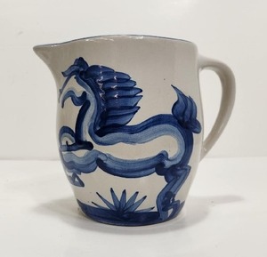 lot 182 image: Excellent Vintage 1960s Signed M.A. HADLEY Stoneware Art Pottery Horse Pitcher
