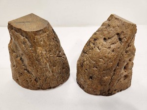 lot 213 image: Large Natural Cut Stone Bookend Set