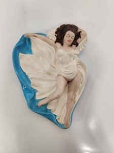 lot 212 image: Mid Century Larger Size Figural Woman Ceramic KeyTrinket Dish