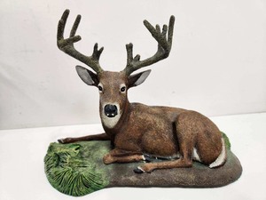 lot 281 image: Lot of 4 Large Danbury Mint Whitetail Deer Figurine Statues