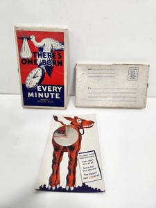lot 287 image: Vintage 1930s Funny Souvenir from Duluth, Minn - One Born Every Day