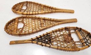 lot 357 image: 3 Vintage Wooden Smaller Sized Snowshoes