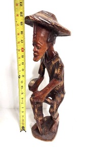 lot 379 image: Large Vintage Carved Wooden Figure