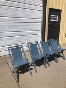 lot 402 image: Set of 4 Old Vintage Wooden Folding Chairs