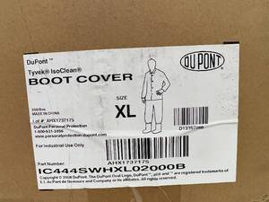 MSRP $350  1 Case200 pair Dupont Tyvek IsoClean IC444S Boot Covers, White, X-Large Disposable PLUS 1 Case50 Eah Dukal 301 Isolation Gown Yellow OS Non-Sterile No Expiration
