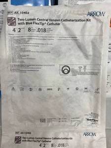 $$$$ This Lot Contains - 2 Two-Lumen Hemodialysis Catheterization Kit &amp 1- Two-Lumen Central Venous Catheterization Set with Blue FlexTip Catheter&nbsp&amp 2&nbspMahurkar Elite Acute Dual Lumen Catheter Tray - All Expired In 2022