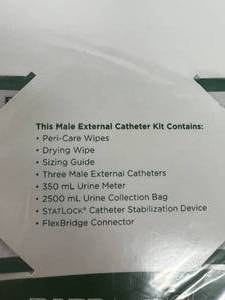 MSRP $120  2 NEW Packages Surestep Male External Catheter System Starter Kit, 2500 ml Urine Collection Bag, 350 ml Urine Meter, StatLock Stabilization Device&nbspExpiration 1123