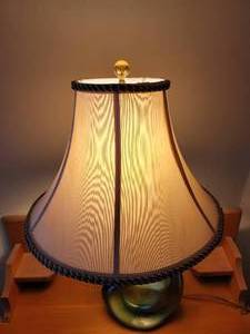 lot 212 image: MCM Ceramic Green Swirling Table Lamp