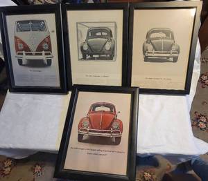 lot 276 image: Vintage Volkswagen VW Car Ads  set of 4