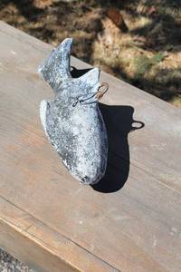 lot 52 image: Antique Iron Fish Shaped Boat Anchor
