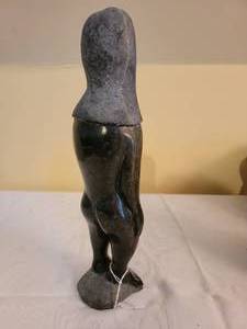 lot 175 image: Carved Female Mikkioak Kupinasiak Inuit Soapstone Statue