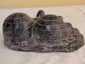 lot 186 image: Canadian Wolf Original Sculpture Eskimo Family in Igloo