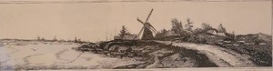 lot 41 image: 1929 Fine Art Etching Print - Nellie Richards - Windmill Coast
