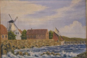 lot 81 image: Scandanavian Original Fine Art Oil Landscape - Uagn Christensen - Port of Call