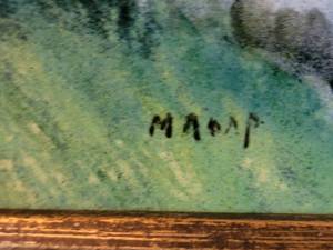 lot 86 image: Stunning Original Fine Art Watercolor on Tile - Maoap - Stonewall