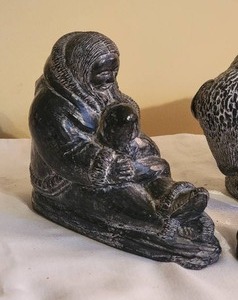 lot 198 image: Timeless Indigenous Stone Carved Statuettes - Wolf Sculptures