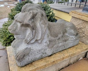lot 3 image: Magnificent Concrete Lion Statue - Pair