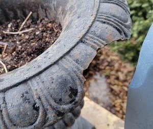 lot 19B image: Vintage Black Iron Planter B