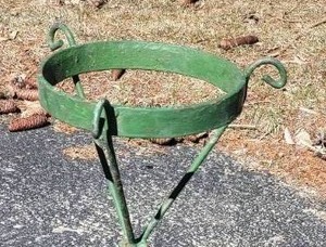 lot 63 image: Amazing Antique Green Iron Planter Stand