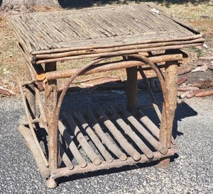 lot 72 image: Amazing Primitive Branch Contructed Side Table