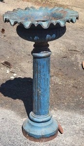 lot 16 image: Stunning Antique Metal Column Planters - Pair