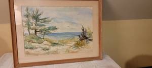 lot 156 image: Peaceful Beach Watercolor