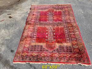 lot 75B image: Vintage Tunisian Oriental Area Rug