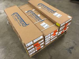 Cap A Tread  Seed Lake Hickory Vinyl Overlay Stair Tread and Reversible Riser Kit 47 in. L x 12-18 in. W x 1-1116 in. T 14 boxes Customer returns Review all pictures