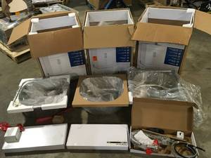 Mix lot of Glacier Bay Sink Cabinets, Customer returns, Damaged, Review all pictures