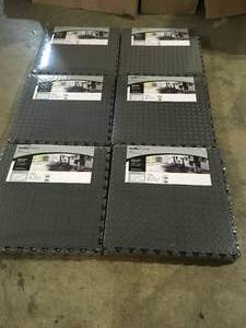 TrafficMaster  Dark Gray 24 in. W x 24 in. L x 0.47 in. T Gym Interlocking Flooring (24 sq. ft.) (6-Pack) Customer returns review all pictures