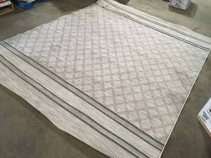 Home Decorators Collection  Traverse Gray 8 ft. x 10 ft. Trellis Polypropylene Area Rug Customer returns review all pictures