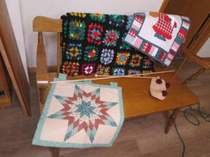 lot 308 image: Vintage Wood deacons bench with afg...