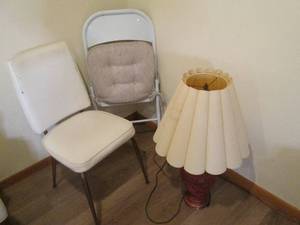 lot 314 image: Metal folding chair, Vintage Pleath...