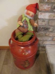 lot 315 image: Hand painted vintage milk can with ...
